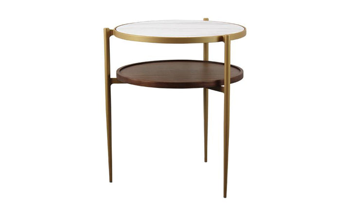 lee side table coffee zenkki two surface marble walnut brass